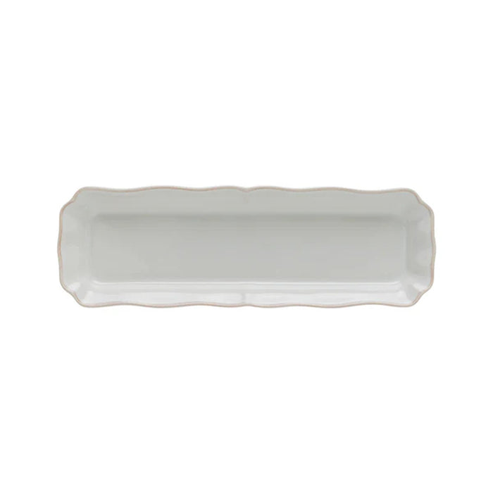Costa Nova 12.25" x 4" Alentejo Large Rectangular White Stoneware Tray - TR311-WHT