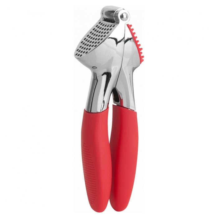 Trudeau 0998018 7" Die-cast Zinc Garlic Press - Red