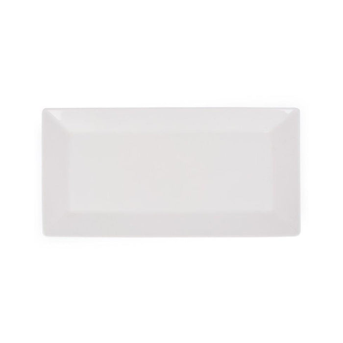 Ariane 9.25" x 4.5" Panorama Ivory Rectangular Porcelain Coupe Plate - 6/Case - ARRARN000011023