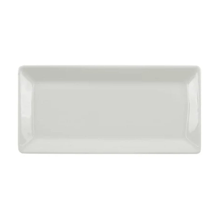 Ariane 15.15" x 7.5" Panorama Ivory Rectangular Porcelain Plate - 6/Case - ARRARN000011038