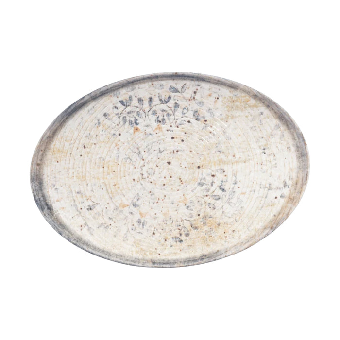 Ariane 12.6" x 8.5" Astral Oval Porcelain Serving Plate - 6/Case - DTIARN04R015003