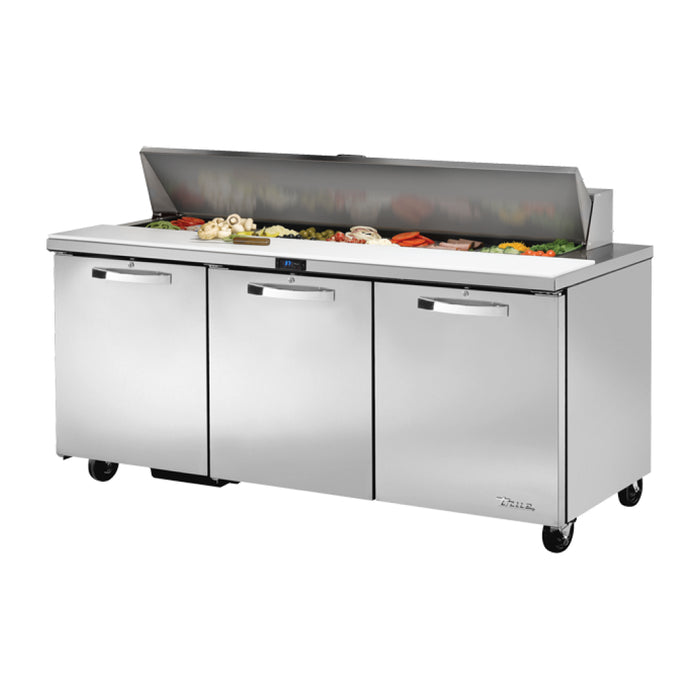 True TSSU-72-18-ADA-HC~SPEC3 72" ADA Compliant 3-Door Salad/Sandwich Refrigerated Prep Table