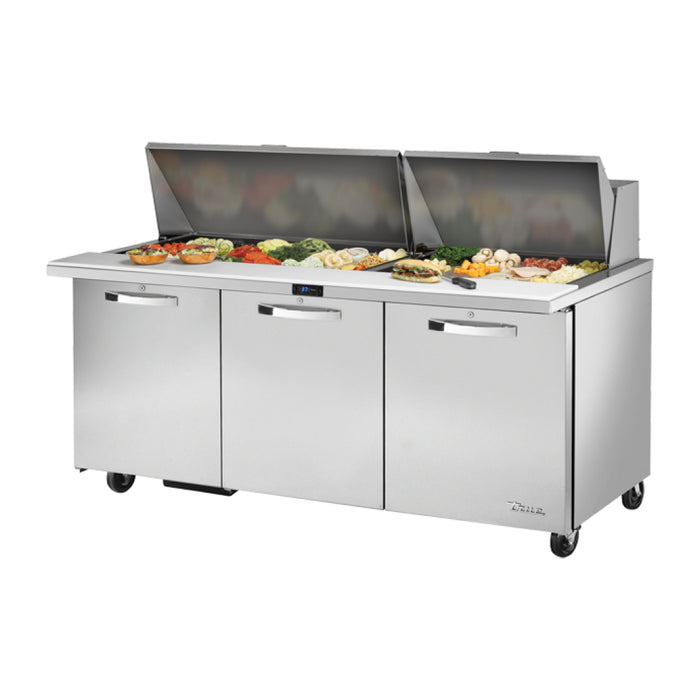True TSSU-72-30M-B-ST-ADA-HC~SPEC3 72" ADA Compliant Mega Top 3-Door Salad/Sandwich Prep Table