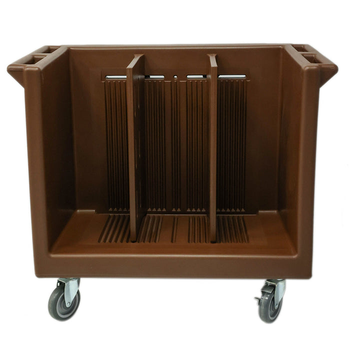 Igloo 23" Brown Adjustable Tray and Dish Cart with 2 Dividers - TAA-6
