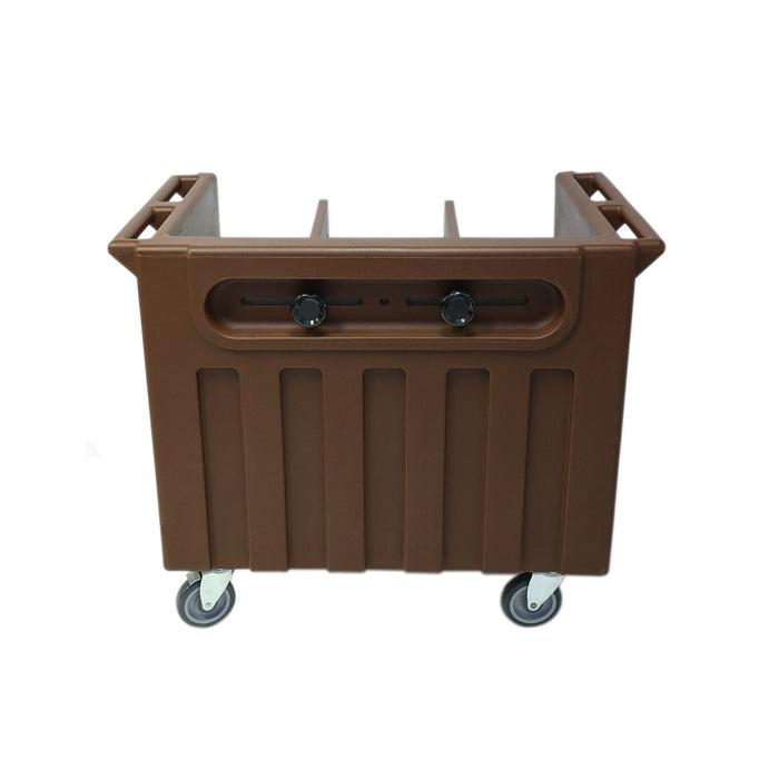 Igloo 23" Brown Adjustable Tray and Dish Cart with 2 Dividers - TAA-6