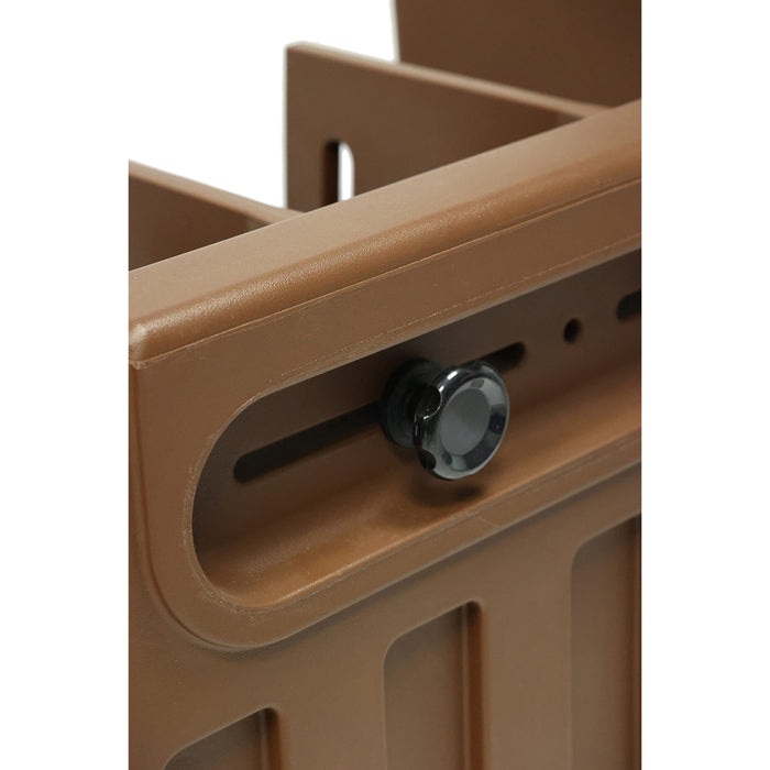 Igloo 23" Brown Adjustable Tray and Dish Cart with 2 Dividers - TAA-6
