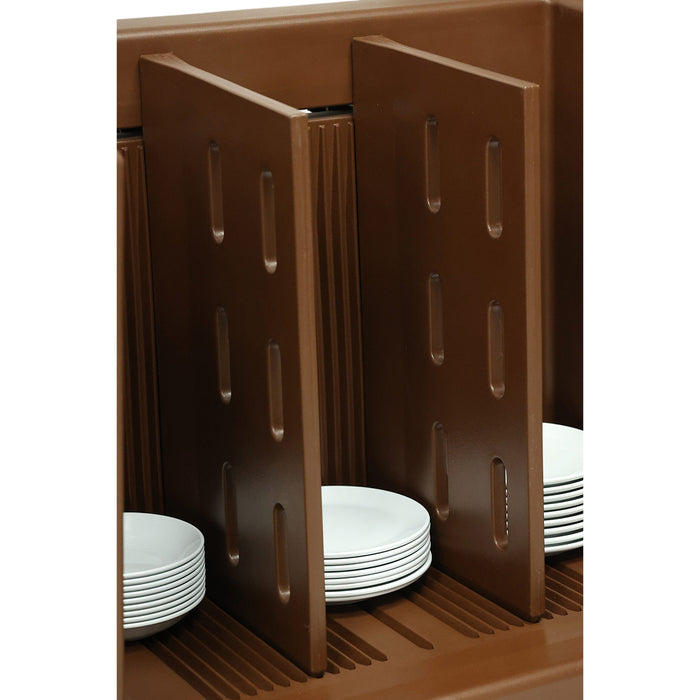 Igloo 23" Brown Adjustable Tray and Dish Cart with 2 Dividers - TAA-6