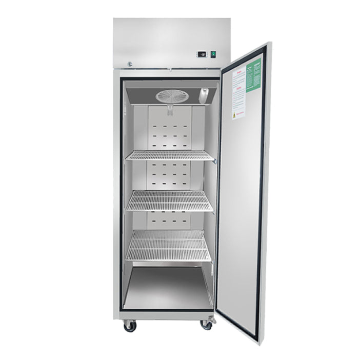 EconoCold 29" Single Solid Door Stainless Steel Reach-In Refrigerator - U-19R-HC