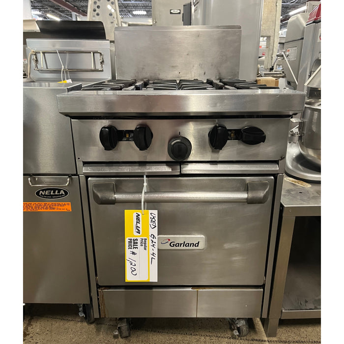 (USED) Garland G24-4L 24" Natural Gas 4-Burner Range With Space Saver Oven - 164,000 BTU