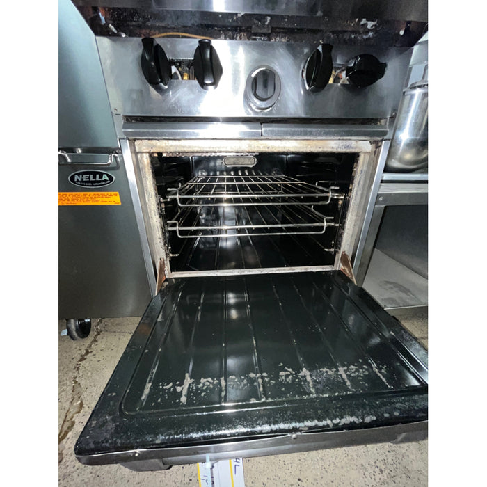 (USED) Garland G24-4L 24" Natural Gas 4-Burner Range With Space Saver Oven - 164,000 BTU