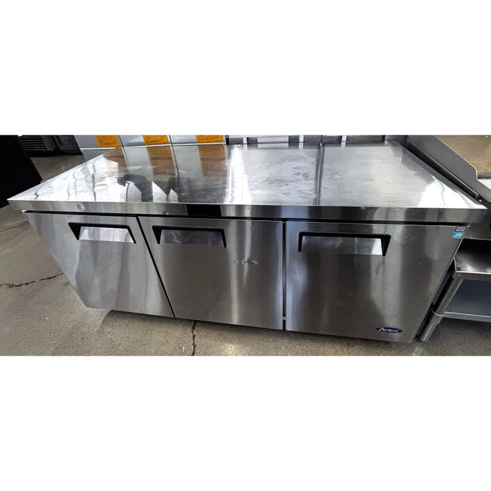 (USED) Atosa MGF8404 72" Solid 3-Door Undercounter Refrigerator - 21.13 Cu. Ft.