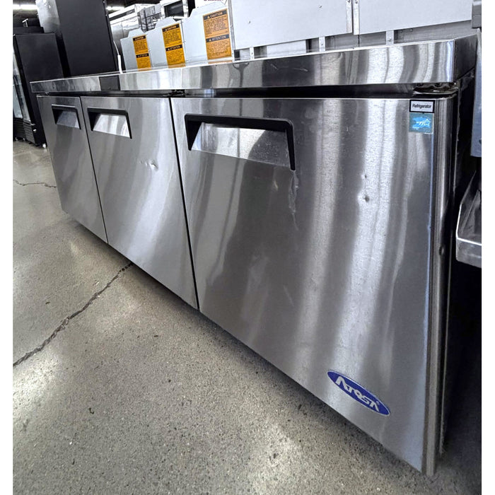 (USED) Atosa MGF8404 72" Solid 3-Door Undercounter Refrigerator - 21.13 Cu. Ft.