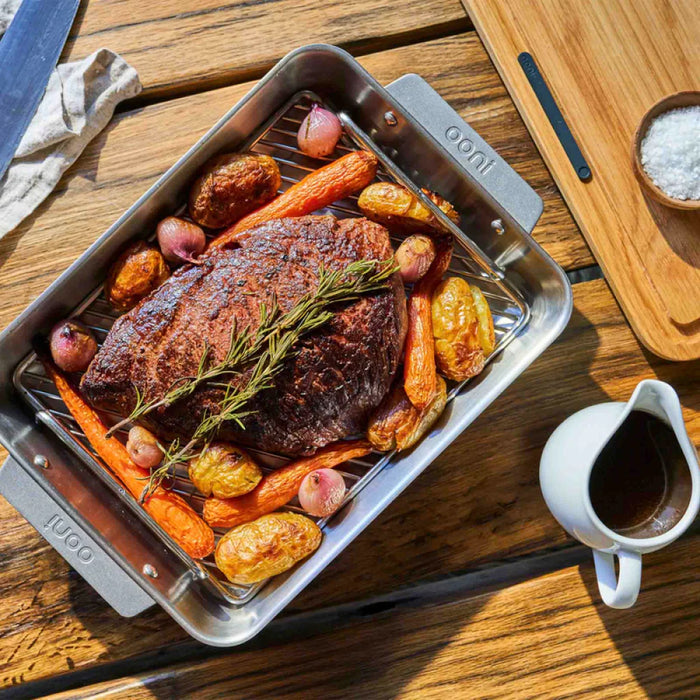 Ooni 15" x 10" Stainless Steel Medium Roasting Pan with Handles - UU-P2A300