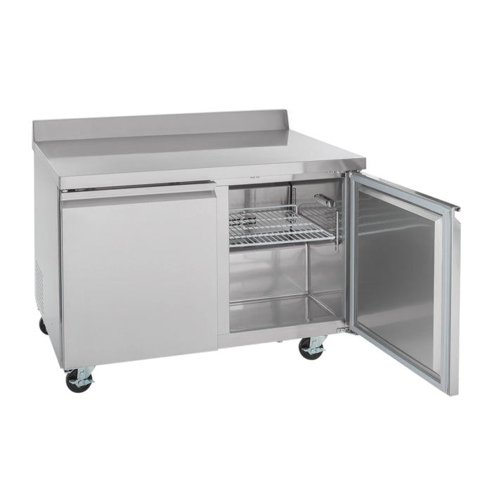 Econocold 48" 2-Door Stainless Steel Worktop Refrigerator - 12 Cu. Ft. - UWT-48R-HC