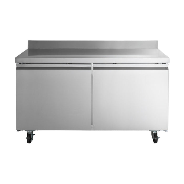 Econocold 60" 2-Door Stainless Steel Worktop Freezer - 15 Cu. Ft. - UWT-60F-HC