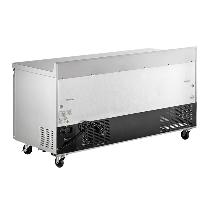 Econocold 72" 3-Door Stainless Steel Worktop Refrigerator - 15.5 Cu. Ft. - UWT-72R-HC