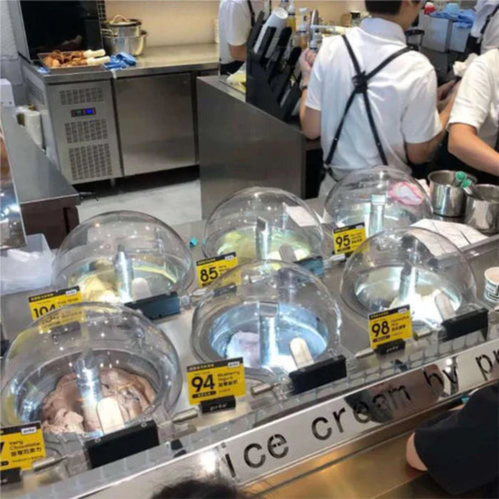 Top Churn 6-Pot  Floor Commercial Ice Cream Maker and Refrigerated Display - V6