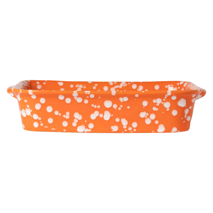 Costa Nova 13.75" x 9.5" Rafaela Rectangular Tangerine Stoneware Baking Dish - VAR351-TAN