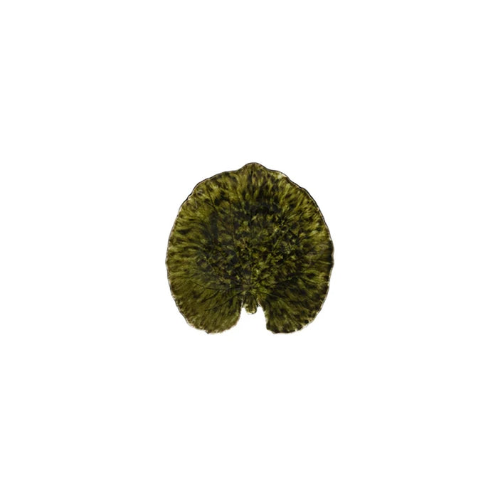Costa Nova 6.87" x 6.75" Riviera Forest Green Stoneware Alchemilla Leaf Plate - 6/Case - VEP181-FRT