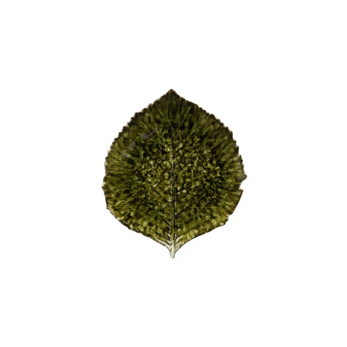 Costa Nova 8.62" x 7.50" Riviera Forest Green Stoneware Leaf Serving Plate - 6/Case - VEP221-FRT