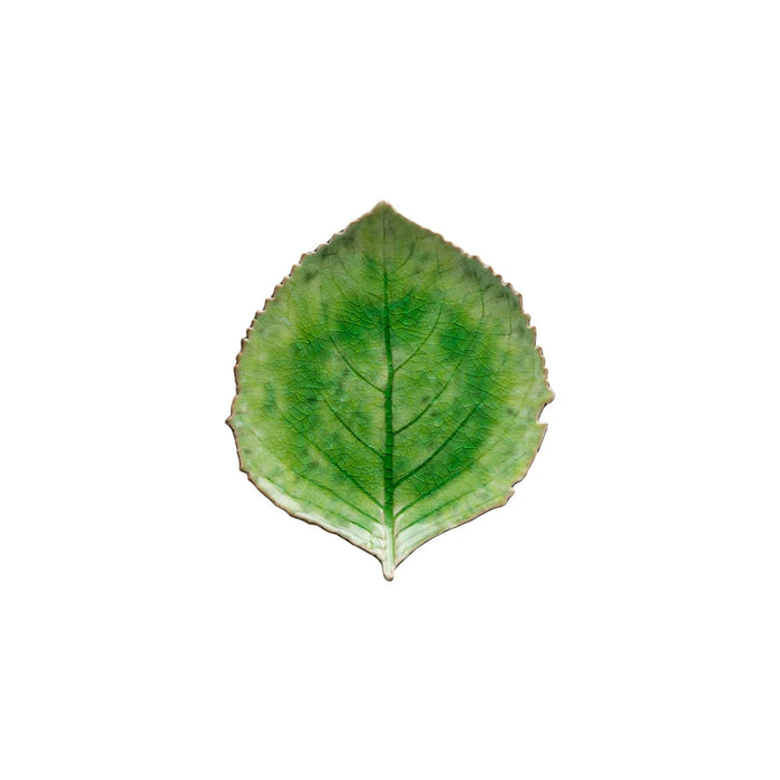Costa Nova 8.62" x 7.50" Riviera Tomate Green Stoneware Leaf Serving Plate - 6/Case - VEP221-TMT