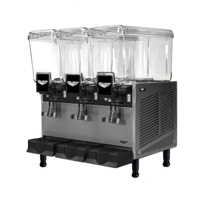 Vollrath VBBD3-37-F 9.5 Gal. Triple Tank Refrigerated Beverage Dispenser with Fountain Spray Circulation