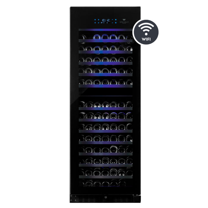 Wine Cell'R WC181FGD6 26" Black Dual Zone Temperature Wine Cabinet - 181 Bottles