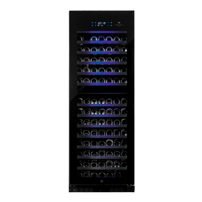 Wine Cell'R WC181FGD7 26" Black Dual Zone Temperature Wine Cabinet - 181 Bottles