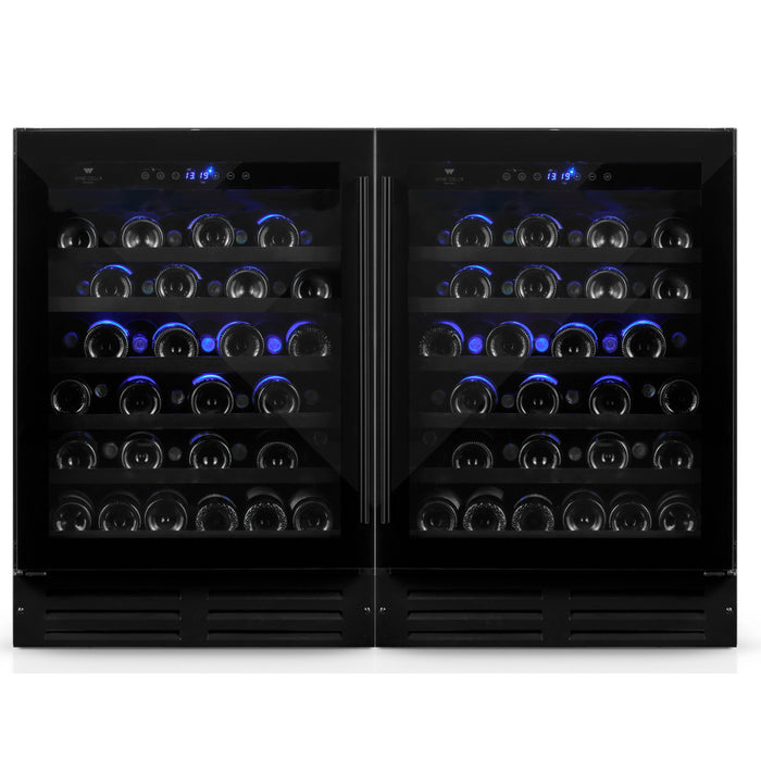 Wine Cell'R WC46FGSZ6-2 47" Black Dual Zone Temperature Wine Cabinet - 92 Bottles