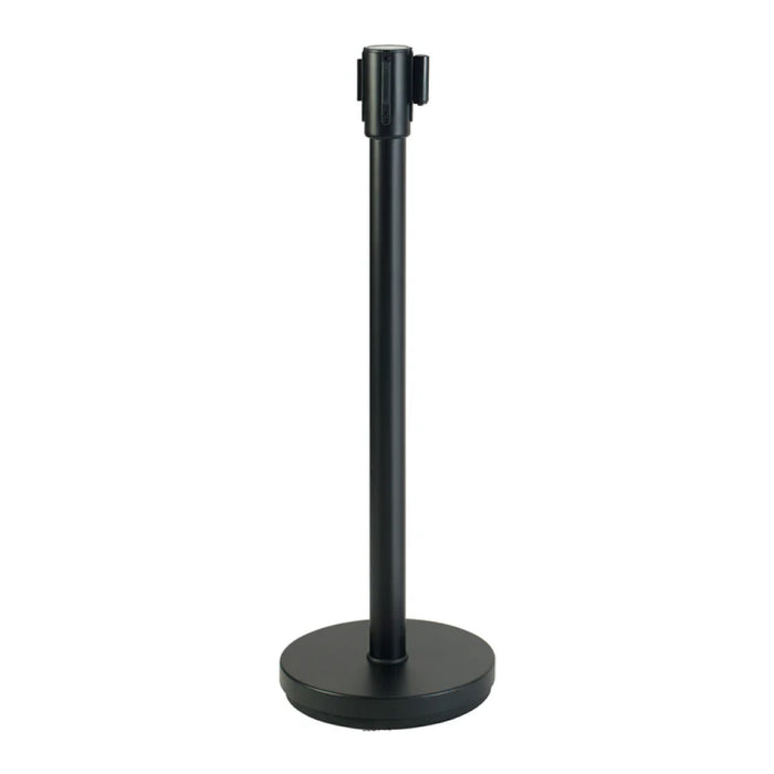 Winco CGS-38K Black Stanchion Post with Retractable Belt