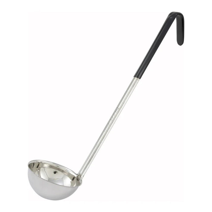 Winco LDC-6 6 Oz. One-Piece Stainless Steel Ladle with Color-Coded Handle - Black