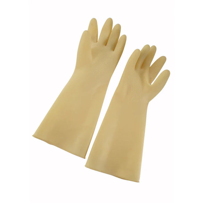 Winco NLG-916 16" Yellow Medium Latex Gloves