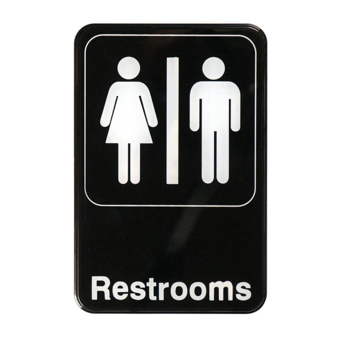 Winco SGN-603 6" x 9" Informational Sign with Braille - Restrooms