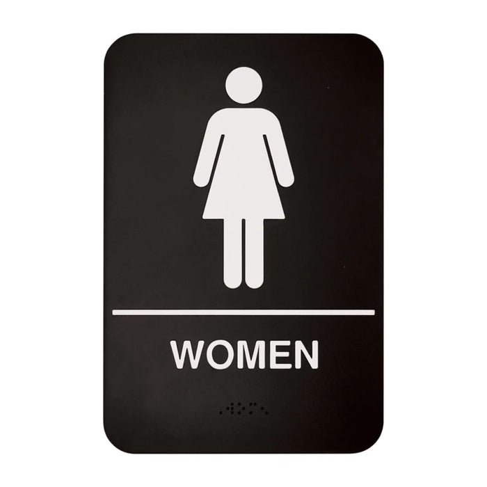 Winco SGN-606 6" x 9" Informational Sign with Braille - Women