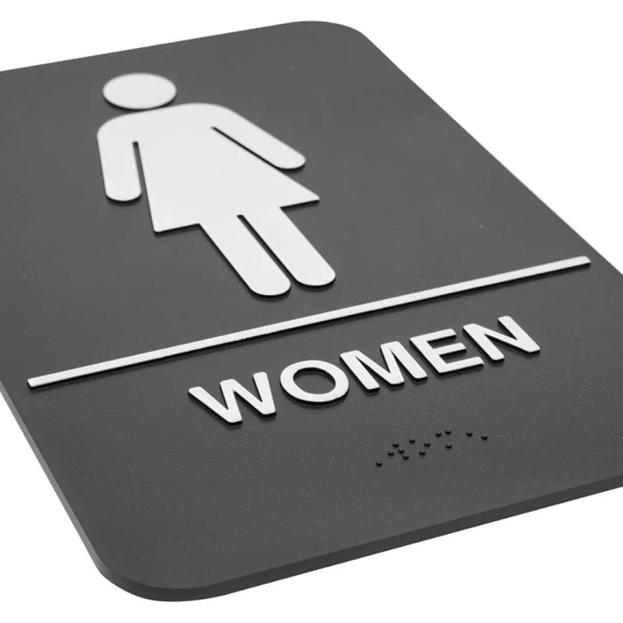 Winco SGN-606 6" x 9" Informational Sign with Braille - Women