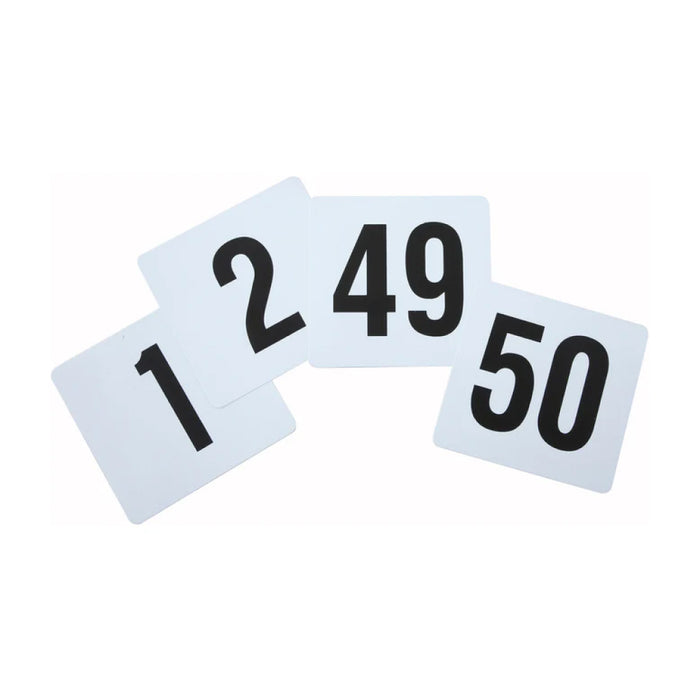 Winco TBN-50 Double-Sided Plastic Table Numbers, Set 1 - 50