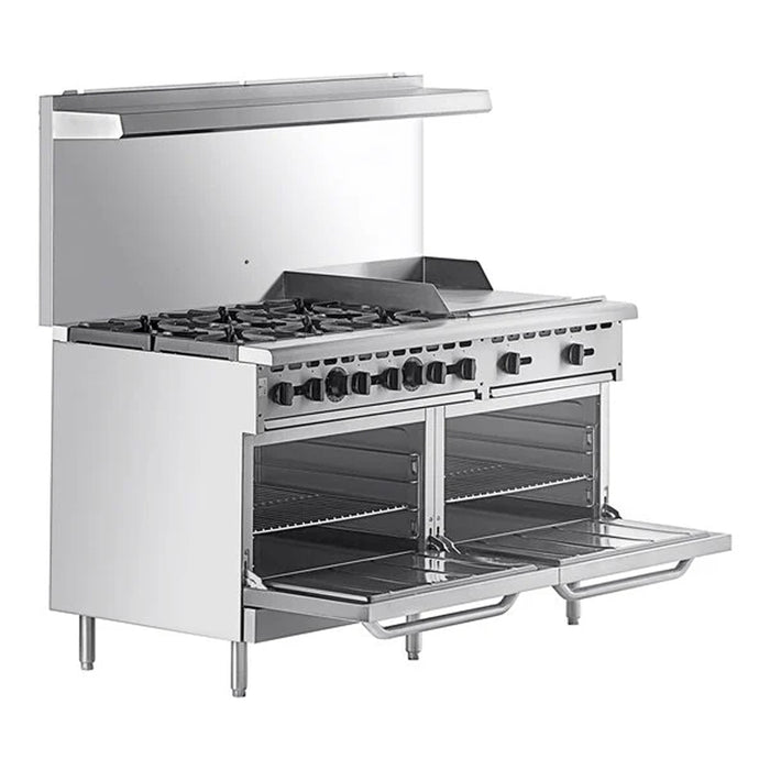 Wolf WX60F-6B24GP 60" Commercial Propane Range with 24" Right Side Griddle and 2 Standard Ovens - 258,000 BTU