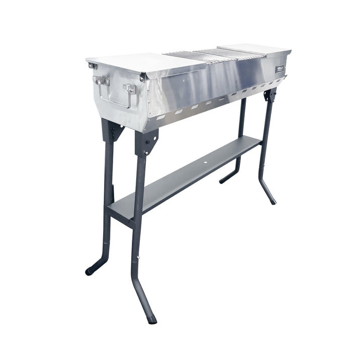 Nella 37.5" Portable Speducci / Kabob Charcoal Grill With Side Shelves
