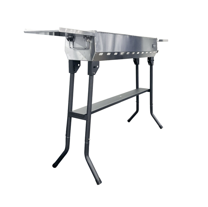 Nella 37.5" Portable Speducci / Kabob Charcoal Grill With Side Shelves