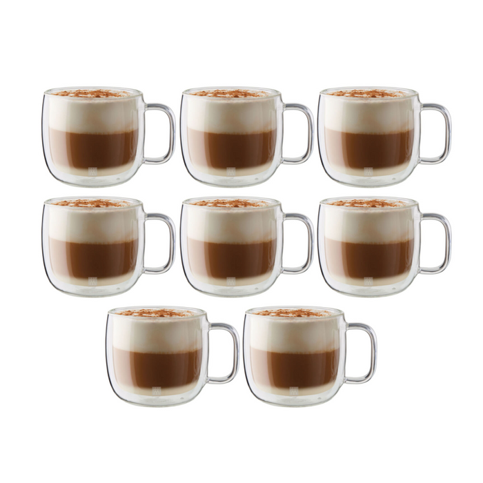 Zwilling 15 Oz. Sorrento Plus Double Wall Cappuccino Glass 8-Piece Set - 39500-194