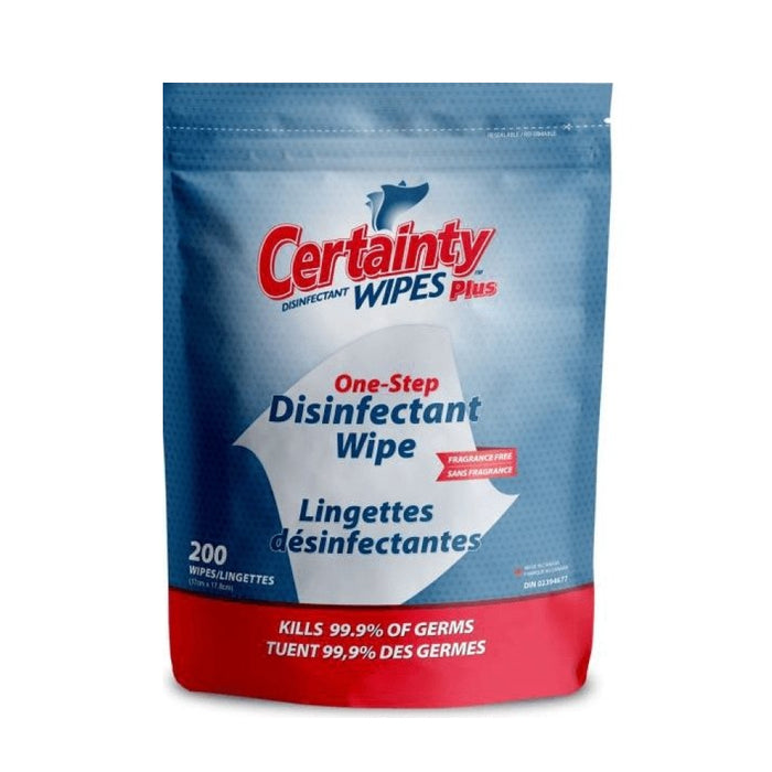 Certainty Plus Disinfectant 200 Wipes - 6 Pouches / Case