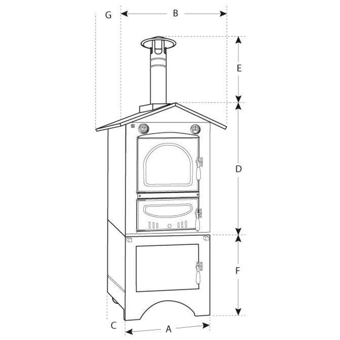 Clementi SMILE Outdoor Wood Fired Oven - Red