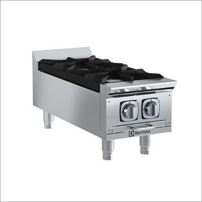 Electrolux 169130 12" Countertop Stainless Steel Natural Gas 2-Burner Hot Plate - 65,000 BTU