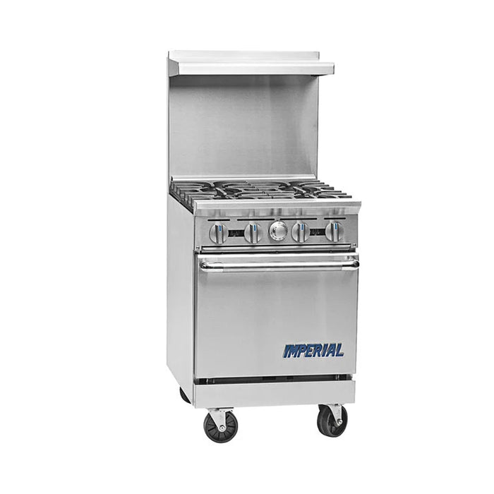 Imperial IR-4 24" Natural Gas 4-Burner Commercial Range With Oven - 155,000 BTU
