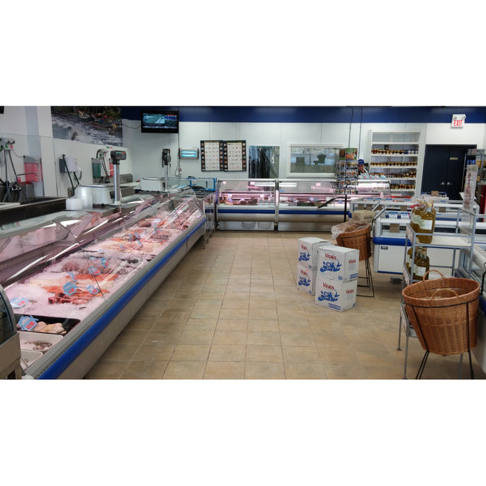 Igloo 128" Refrigerated Deli Meat / Fish Curved Glass Display Case - BSCD10