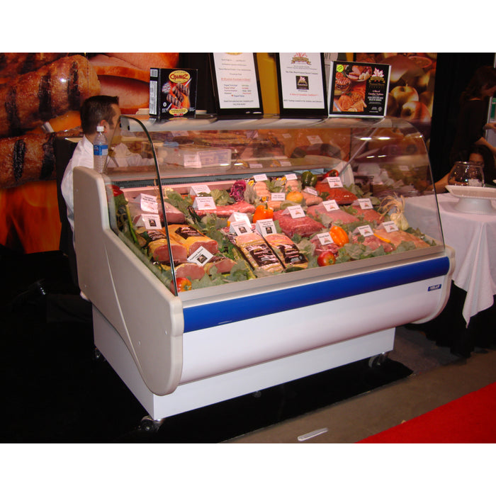 Igloo 128" Refrigerated Deli Meat / Fish Curved Glass Display Case - BSCD10
