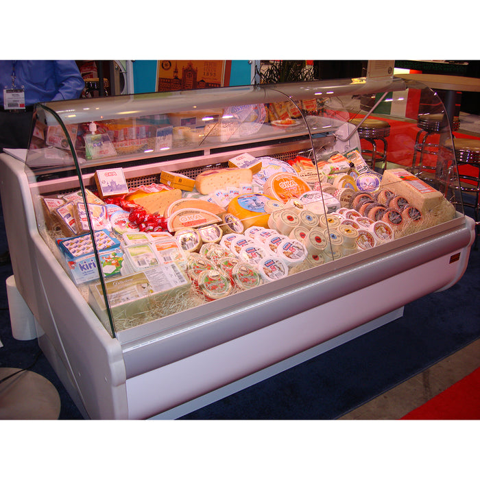 Igloo 128" Refrigerated Deli Meat / Fish Curved Glass Display Case - BSCD10