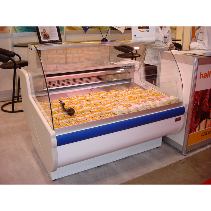 Igloo 128" Refrigerated Deli Meat / Fish Curved Glass Display Case - BSCD10