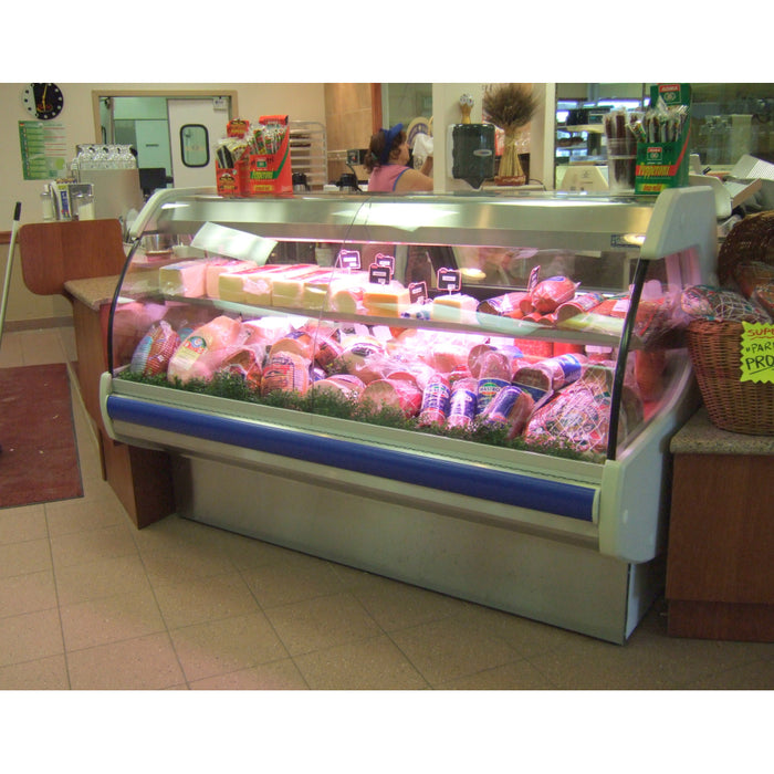 Igloo 100" Refrigerated Deli Meat Curved Glass Display Case - RSCD8