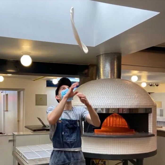 Alfa Napoli M130 Wood-Fired Pizza Oven in White Tile Mosaic with Base - M130